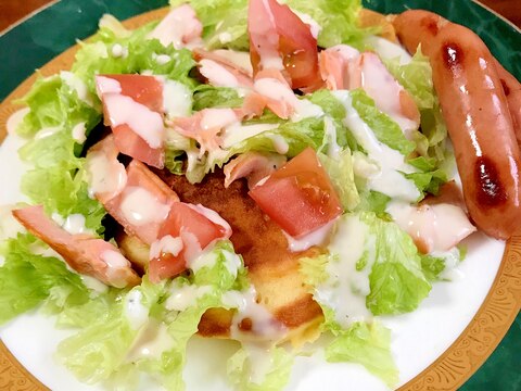 Hmを使ってお食事系ホットケーキ 鮭サラダ レシピ 作り方 By 水玉模様 楽天レシピ Hmを使ってお食事系ホットケーキ 鮭サラダ レシピ 作り方 By 水玉模様 楽天レシピ